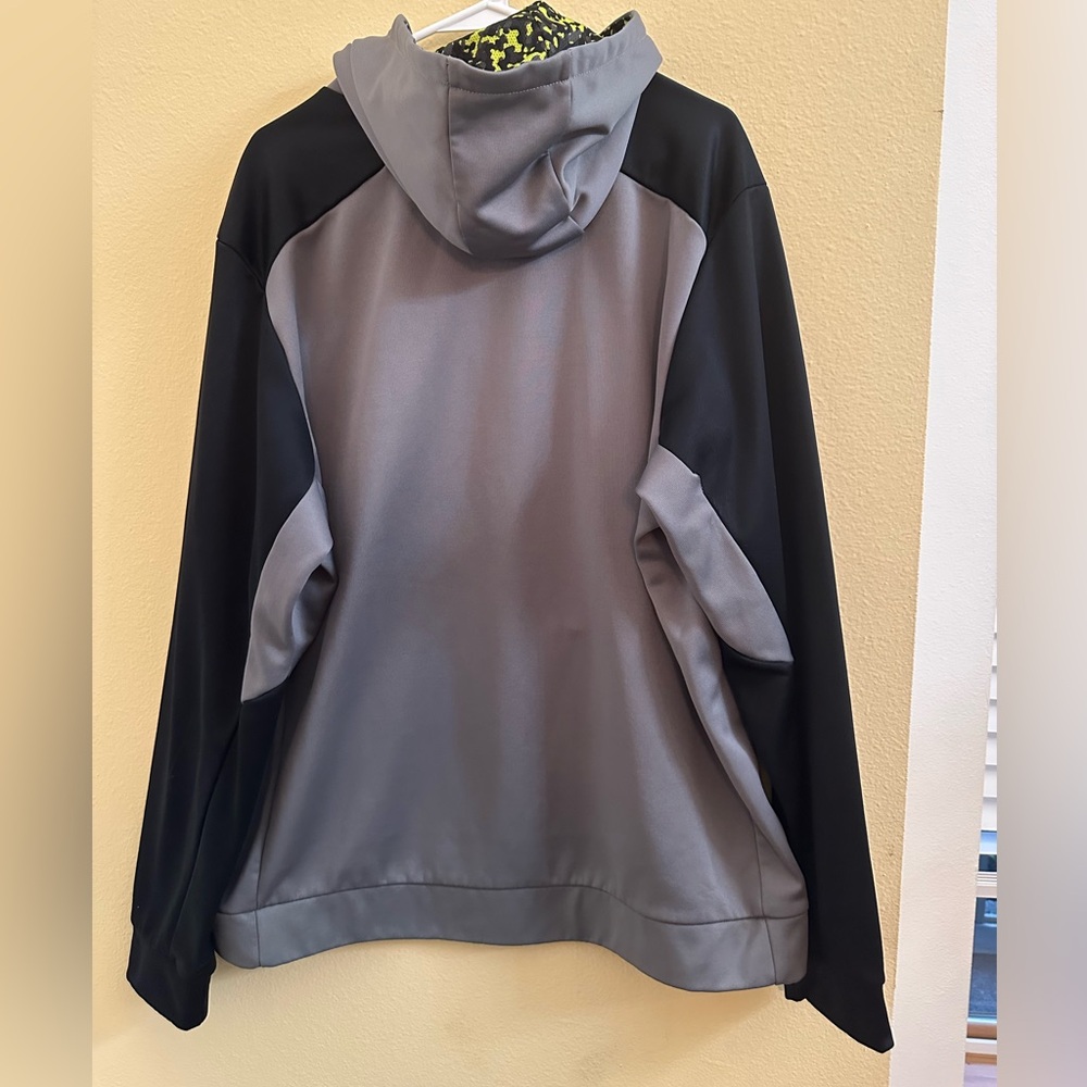 Nike Gray/Black Therma-Fit Hoodie with Neon Yellow Logo - Picture 6 of 7